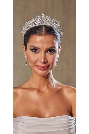 تاج سفید زنانه سنک زیرکون Simay Aksesuar - کد 897153823