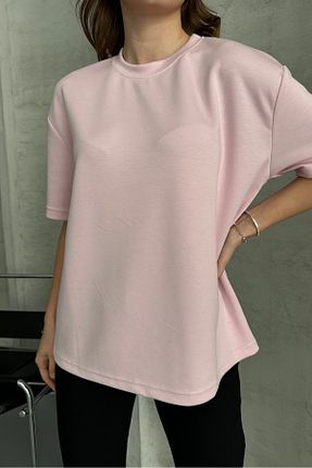 تیشرت صورتی زنانه رگولار macharel jeans - کد 897175388