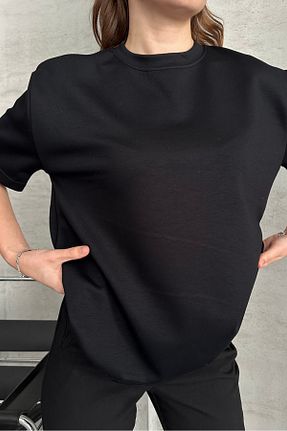 تیشرت مشکی زنانه رگولار macharel jeans - کد 897175450
