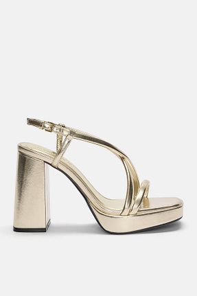 صندل طلائی زنانه پاشنه پلتفرم Pull & Bear - کد 897156920