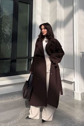 ترنچکت قهوه ای زنانه پلی استر FACETTE - کد 886076518