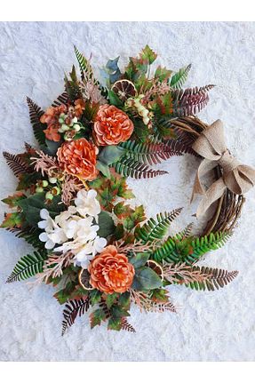 تزئینات درب نارنجی چوب Lotus Hediye - کد 801286781