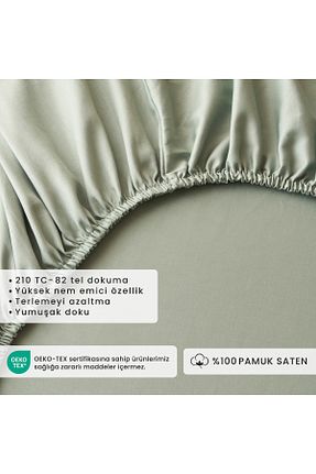 ست ملحفه دونفره سبز پنبه - ساتن Bella Maison - کد 897494471