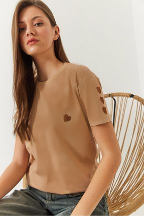 تیشرت قهوه ای زنانه Straight Bianco Lucci - کد 897253190