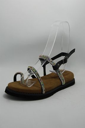 صندل مشکی زنانه پاشنه تخت Fasko - کد 897243038