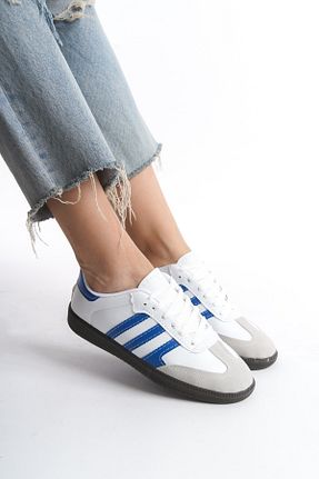 کفش اسنیکر آبی زنانه بند دار Moda Değirmeni - کد 897223666