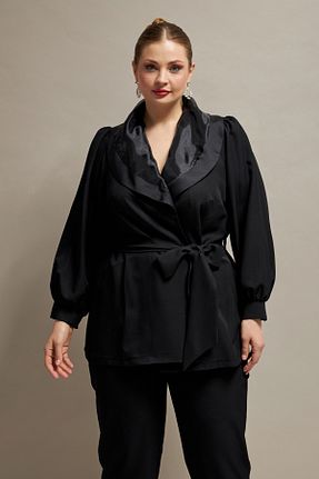 ست بالاتنه و پائین تنه مشکی زنانه بافتنی İnce - کد 897238401
