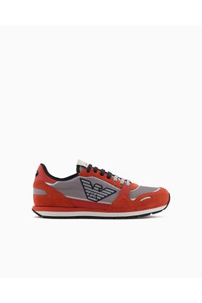 کفش اسنیکر آبی مردانه بند دار Emporio Armani - کد 897817549