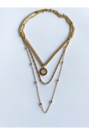 گردنبند استیل ( فولاد ) زرد زنانه استیل (فولاد) I VENÜS Accessories - کد 897263405