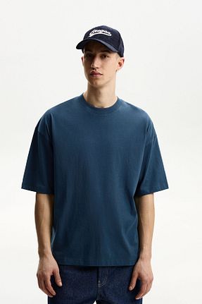 تیشرت آبی مردانه Relaxed Bershka - کد 885095186