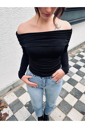 بلوز مشکی زنانه ساده ec butik - کد 897253650