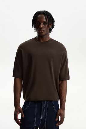 تیشرت قهوه ای مردانه Relaxed Bershka - کد 885092801