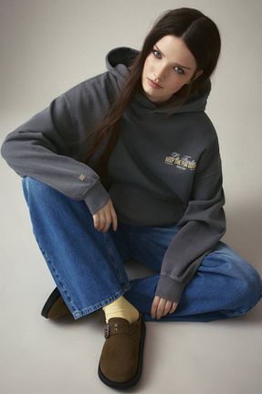 سوئیشرت طوسی زنانه Slogan Pull & Bear - کد 897255738