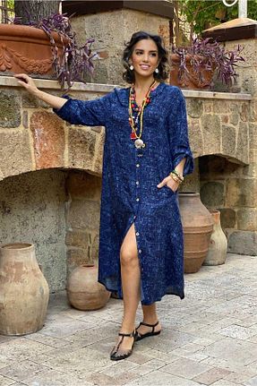 لباس آبی زنانه بافتنی Nevin Kaya Moda - کد 249655113