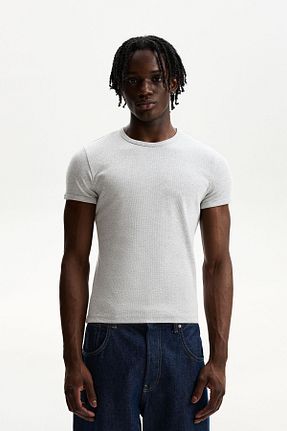 تیشرت طوسی مردانه Relaxed Bershka - کد 896744182