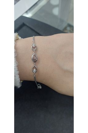 دستبند نقره طوسی زنانه 925 عیار Müge
