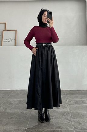 دامن مشکی زنانه پارچه ALYAM BUTİK - کد 897323594