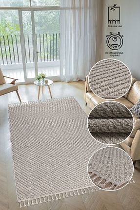 فرش بژ آنتی آلرژی SİMEREV HALI HOME CONSEPT - کد 866699217