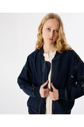 کاپشن آبی زنانه اورسایز Twist - کد 897337121
