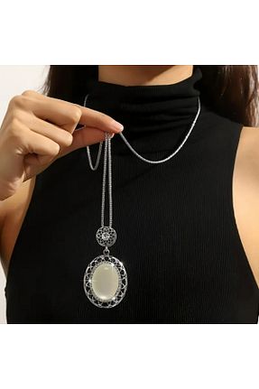 گردنبند جواهر طوسی زنانه برنجی TAKİŞKO - کد 897357058