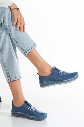 بابت آبی زنانه چرم خالص MUMELSHOES - کد 897273760
