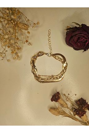 دستبند استیل (فولاد) طلائی زنانه استیل (فولاد) Tasarım - کد 897364611