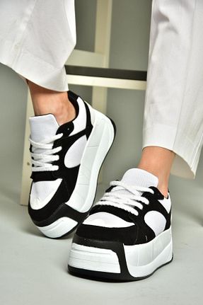 کفش اسنیکر مشکی زنانه بند دار Fox Shoes - کد 895782113