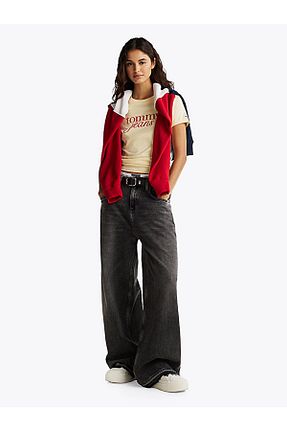 شلوار جین مشکی زنانه پاچه گشاد Tommy Hilfiger - کد 897391000