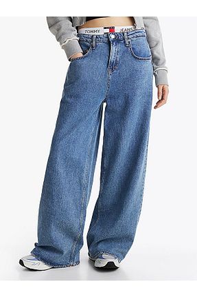 شلوار جین مشکی زنانه پاچه گشاد Tommy Hilfiger - کد 897390999