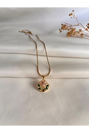 گردنبند استیل ( فولاد ) زرد زنانه استیل ضد زنگ VELMORIA - کد 897393917