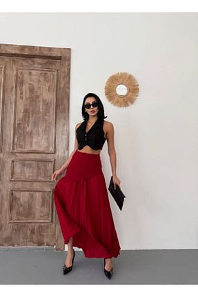 دامن زرشکی زنانه بافتنی jennyfer garment - کد 897405486