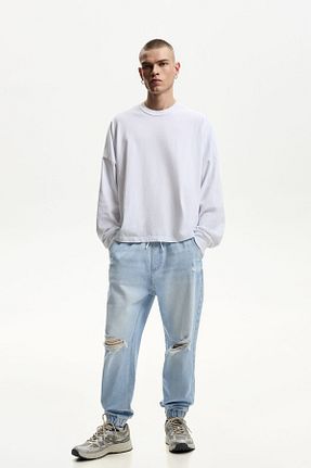 شلوار جین آبی مردانه رگولار Bershka - کد 897414793