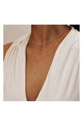 گردنبند استیل ( فولاد ) زرد استیل (فولاد) Hoop jewelery - کد 897426879