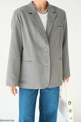 کت بلیزر طوسی زنانه بافتنی HSNGIYIM - کد 897430924