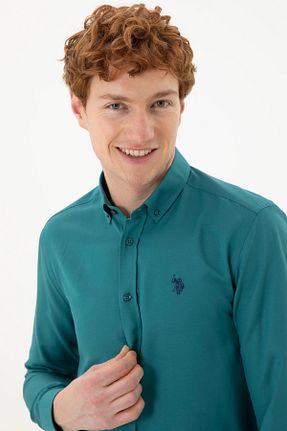 پیراهن سبز مردانه یقه پیراهنی U.S. Polo Assn. - کد 833118880