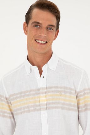 پیراهن سفید مردانه یقه پیراهنی U.S. Polo Assn. - کد 833116799