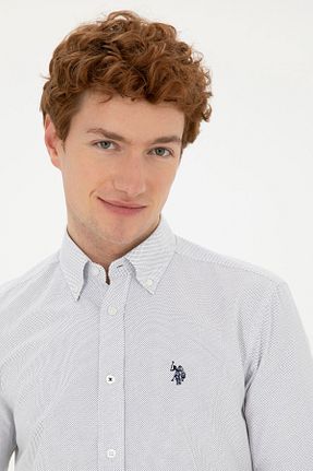 پیراهن طوسی مردانه یقه کلاسیک U.S. Polo Assn. - کد 833114121