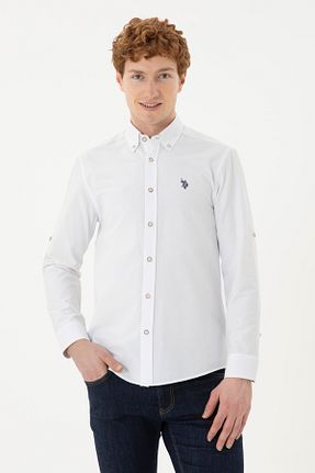 پیراهن سفید مردانه یقه پیراهنی U.S. Polo Assn. - کد 833114196