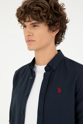 پیراهن سرمه ای مردانه یقه پیراهنی U.S. Polo Assn. - کد 46778115