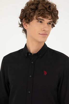 پیراهن مشکی مردانه یقه پیراهنی U.S. Polo Assn. - کد 52271675