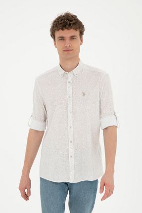 پیراهن سفید مردانه یقه دکمه دار U.S. Polo Assn. - کد 833119926