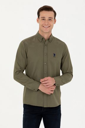 پیراهن سبز مردانه یقه پیراهنی U.S. Polo Assn. - کد 839176550
