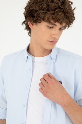 پیراهن آبی مردانه یقه پیراهنی U.S. Polo Assn. - کد 51086619