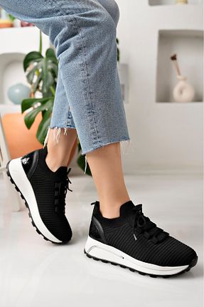کفش اسنیکر مشکی زنانه بند دار moda sara - کد 897442736