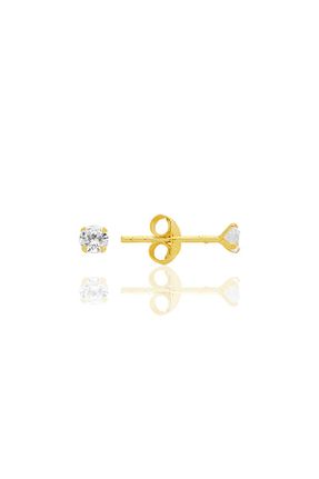 گوشواره نقره طلائی زنانه 925 عیار Söğütlü Silver - کد 897451332