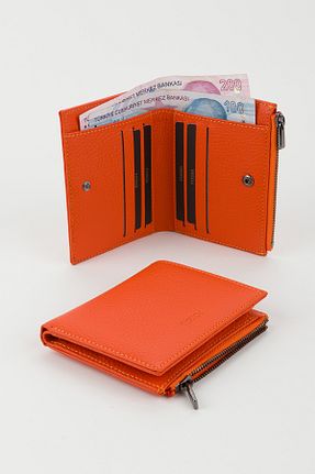 کیف پورتفوی و کلاچ نارنجی زنانه چرم خالص Fossil - کد 897458595
