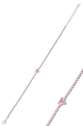 دستبند نقره صورتی زنانه 925 عیار Söğütlü Silver - کد 897451476