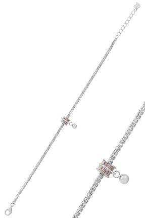 دستبند نقره صورتی زنانه 925 عیار Söğütlü Silver - کد 897448737