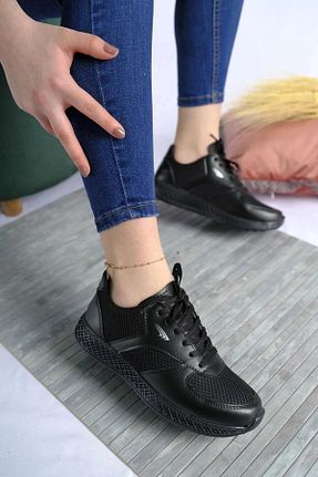 کفش اسنیکر مشکی زنانه بند دار AlbiShoes - کد 897450966