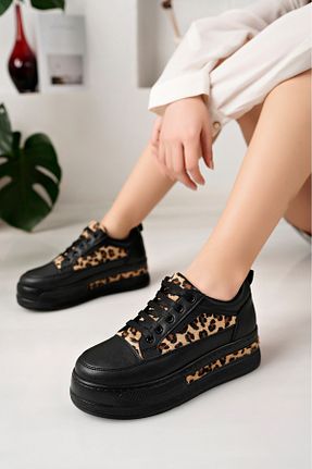 کفش اسنیکر مشکی زنانه بند دار moda sara - کد 897447354